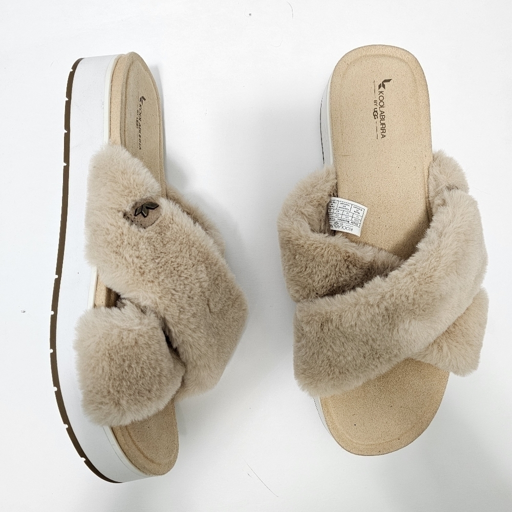 Koolaburra By UGG Roubie Fuzz Slide Sandal/Slipper - Picture 2 of 9